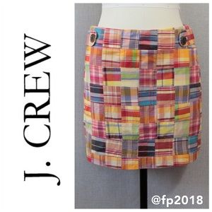 J. CREW Madras Patch Mini-Skirt (Size 4)